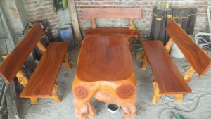 bàn ghế giả gỗ hdl