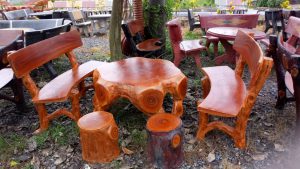 bộ bàn ghế gốc cây giả gỗ
