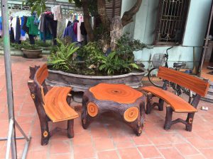 bàn ghế gốc cây giả gỗ 002